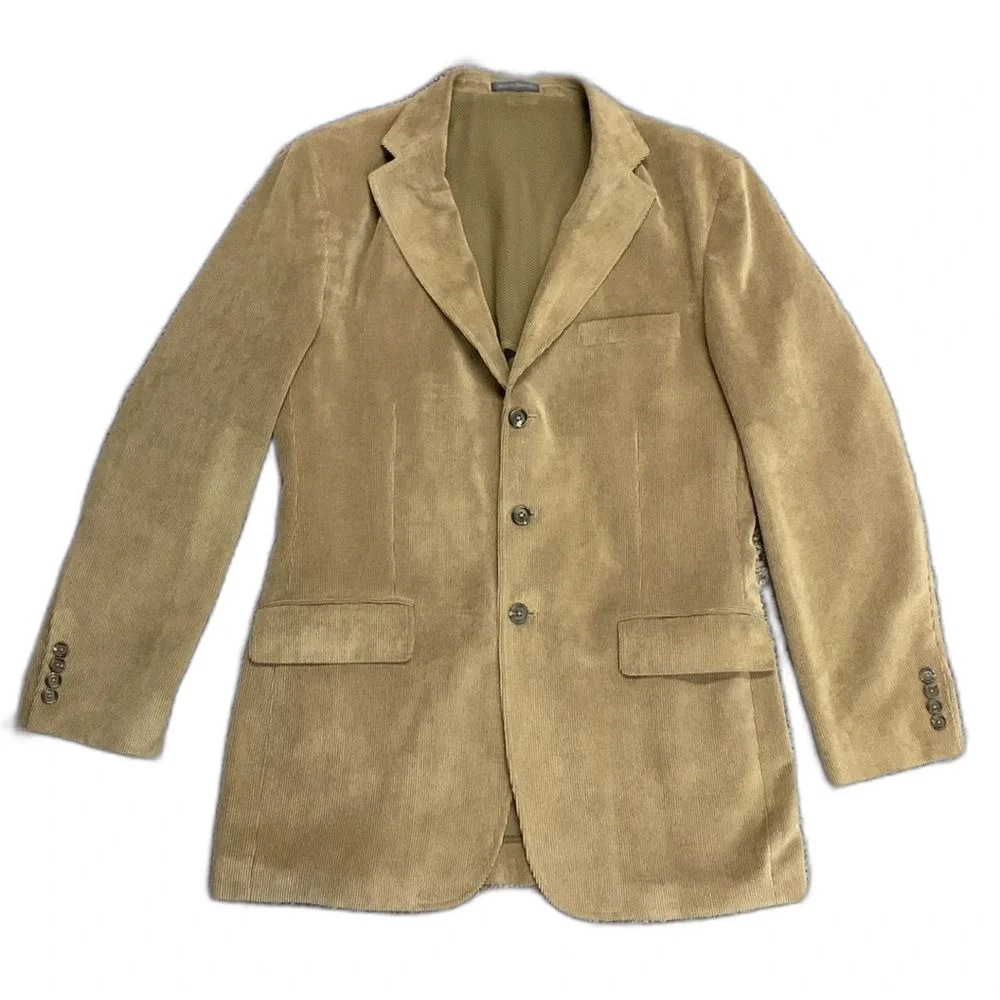 LaCrosse Men's Tan Corduroy 3 Button Front Classic Tailored Sport Coat Size 42L